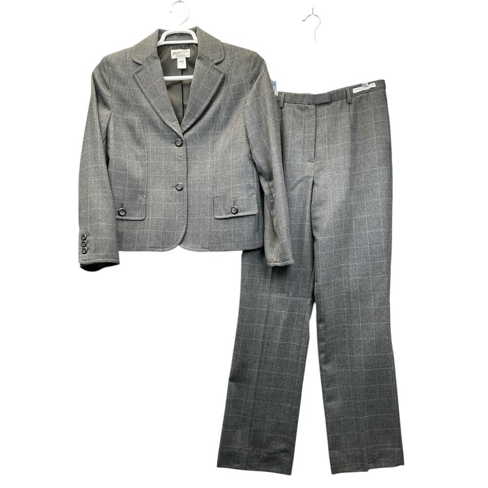 Pendleton 100% Virgin Wool Suit Pants Blazer USA Sz. Blazer 8 Pants-6 X31 Gray - Picture 1 of 16